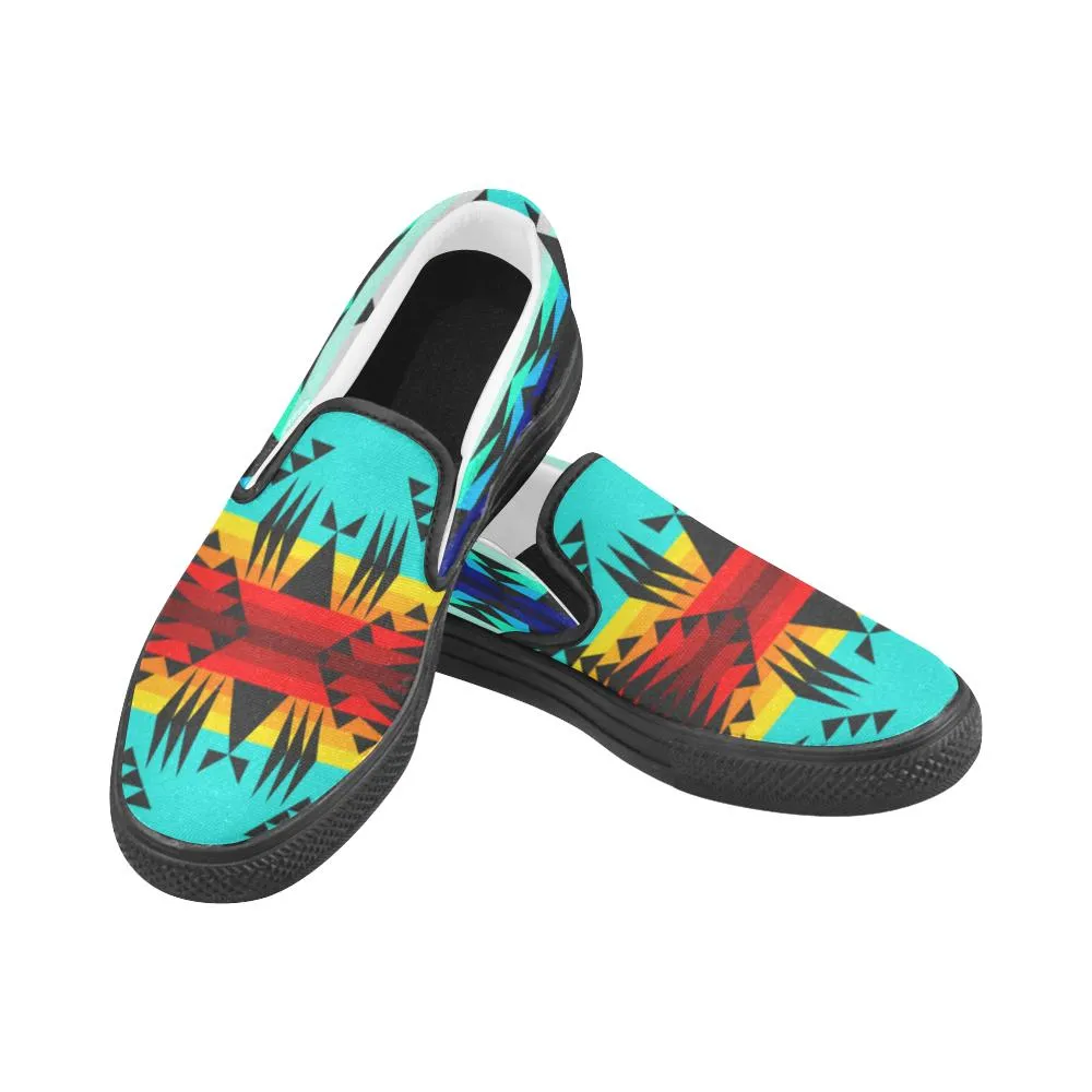 Between the Mountains Men's Unusual Slip-on Canvas Shoes