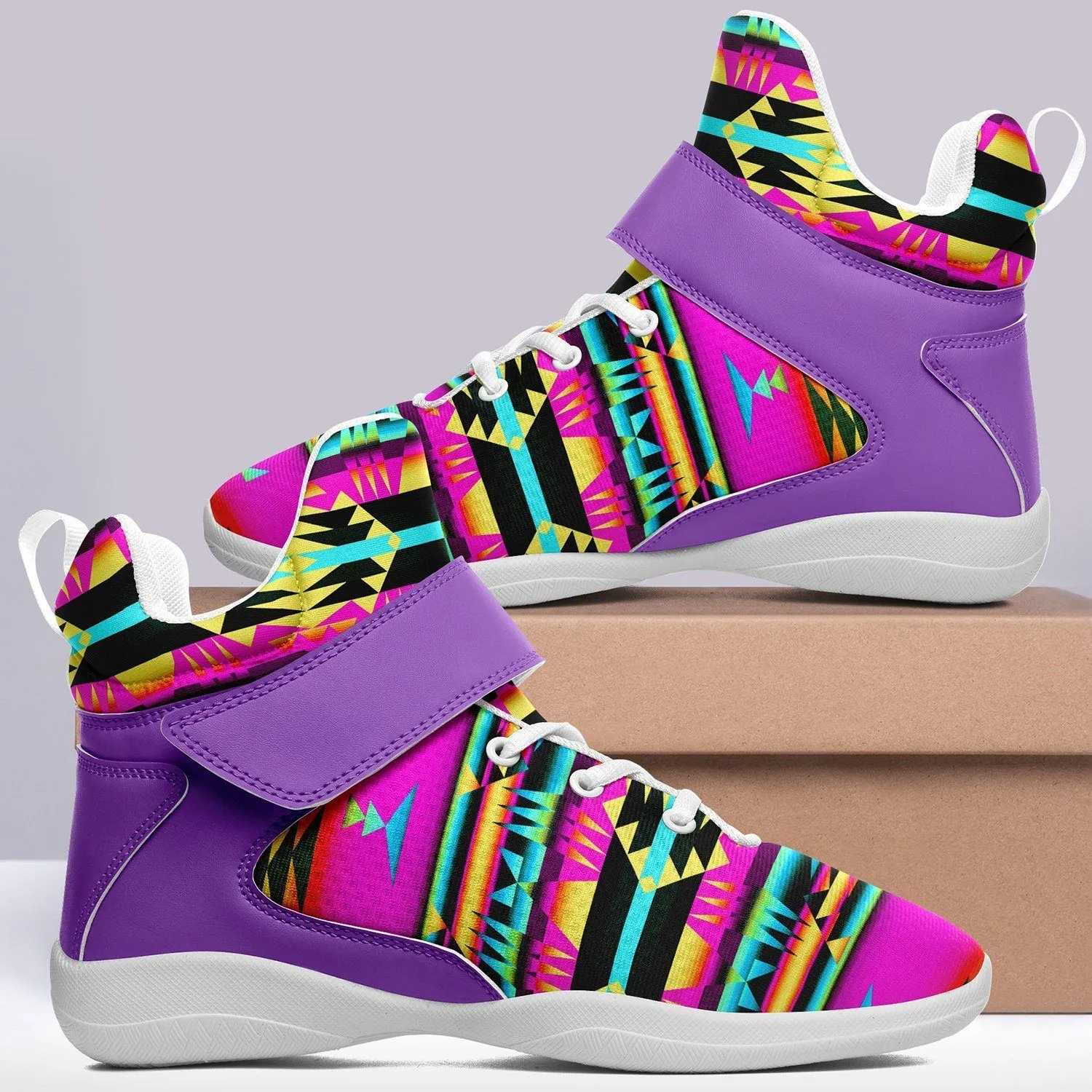 Between the Sunset Mountains Ipottaa Basketball / Sport High Top Shoes - White Sole