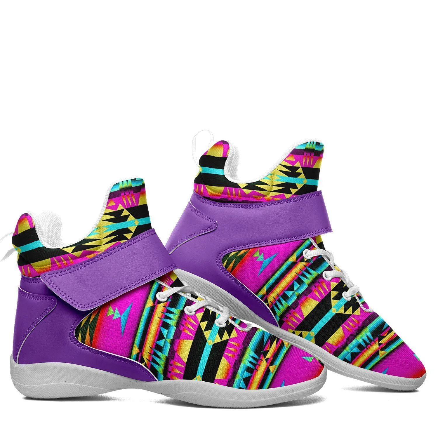 Between the Sunset Mountains Ipottaa Basketball / Sport High Top Shoes - White Sole