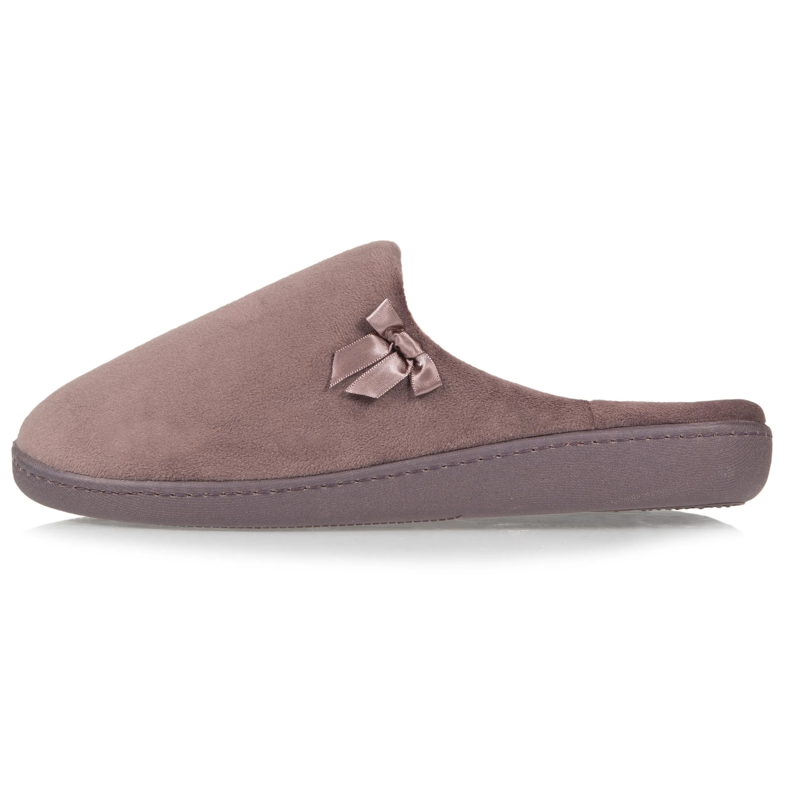 Chaussons mules Femme Taupe Pois