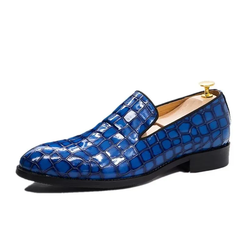 Chic CrocLeather Slip-on Dress Shoes