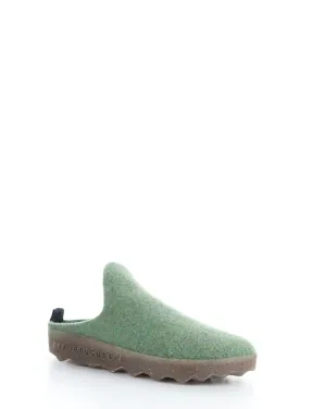 COME023ASP Green Slip-on Mules