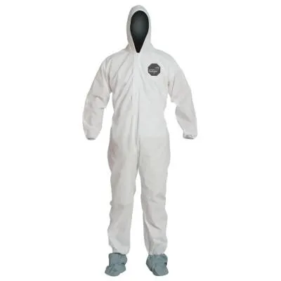 DuPont™ Proshield 10 Coveralls White with Attached Hood and Boots, White, 3X-Large, PB122SW-3XL