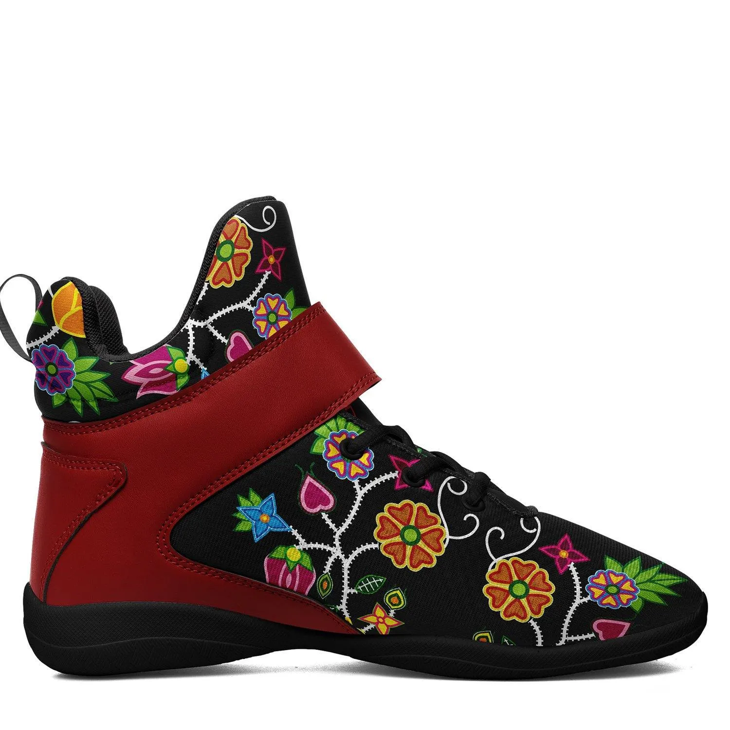 Floral Beadwork Ipottaa Basketball / Sport High Top Shoes - Black Sole