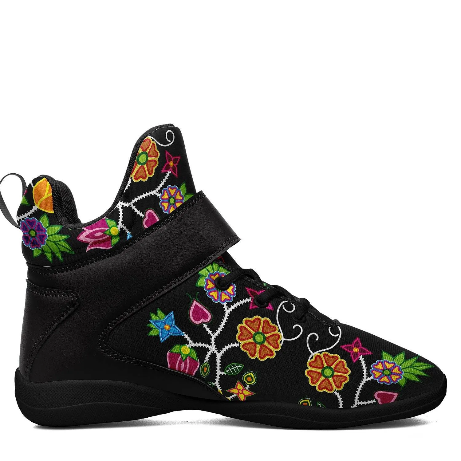 Floral Beadwork Ipottaa Basketball / Sport High Top Shoes - Black Sole