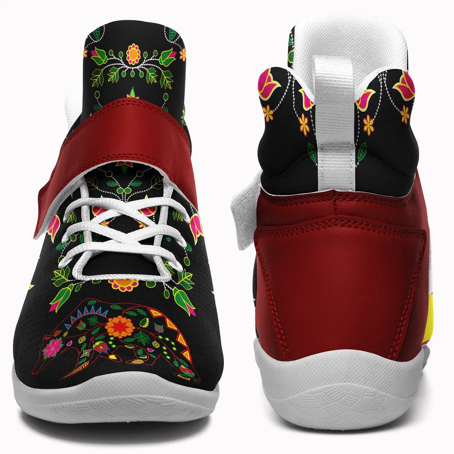 Floral Bear Ipottaa Basketball / Sport High Top Shoes