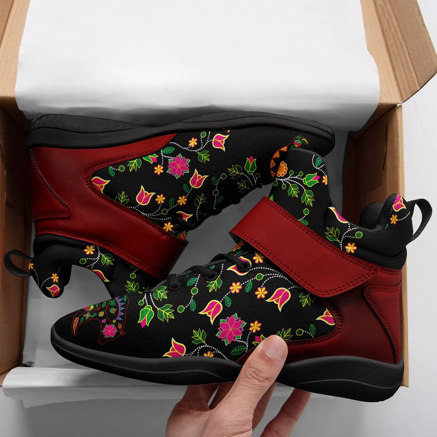 Floral Bear Ipottaa Basketball / Sport High Top Shoes