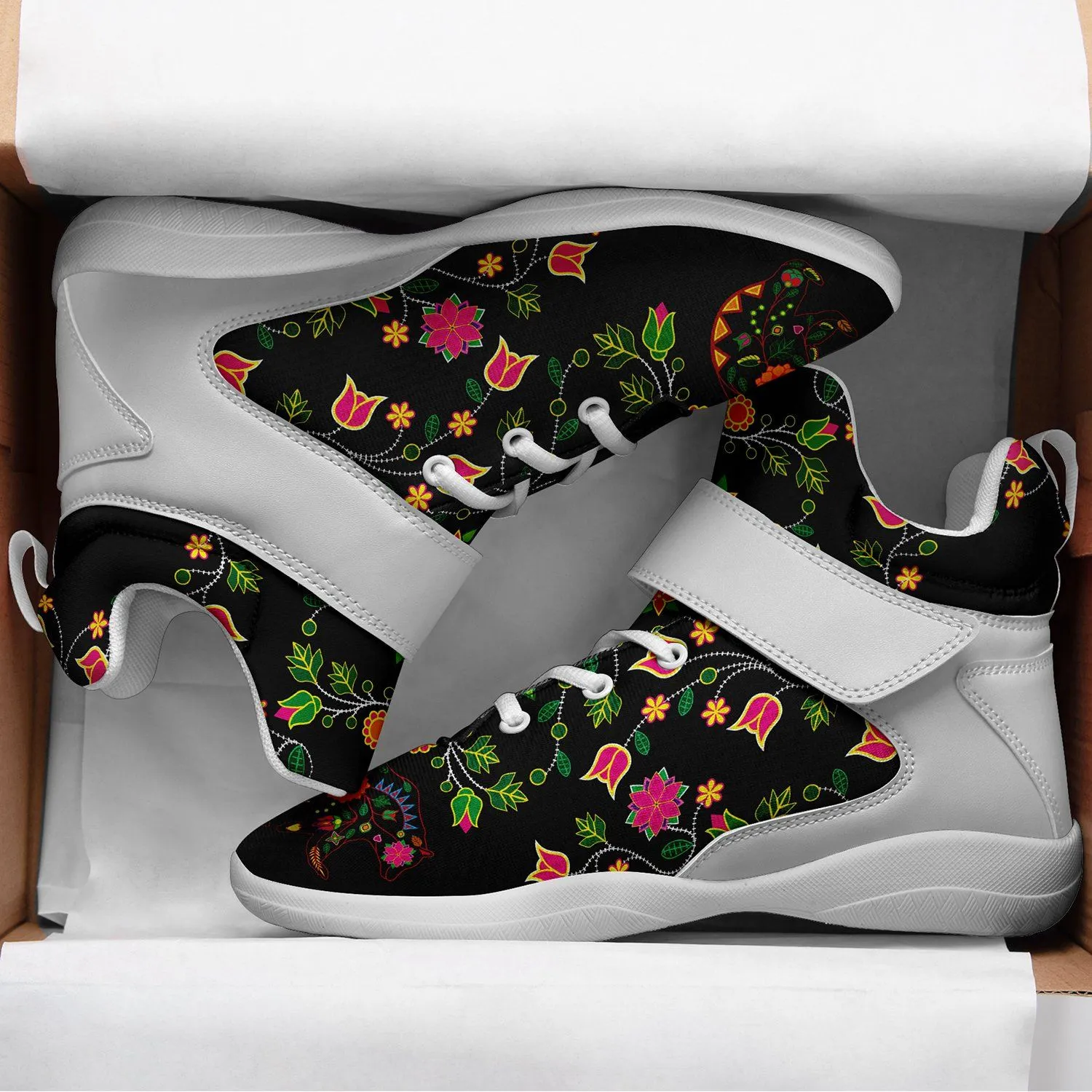 Floral Bear Ipottaa Basketball / Sport High Top Shoes