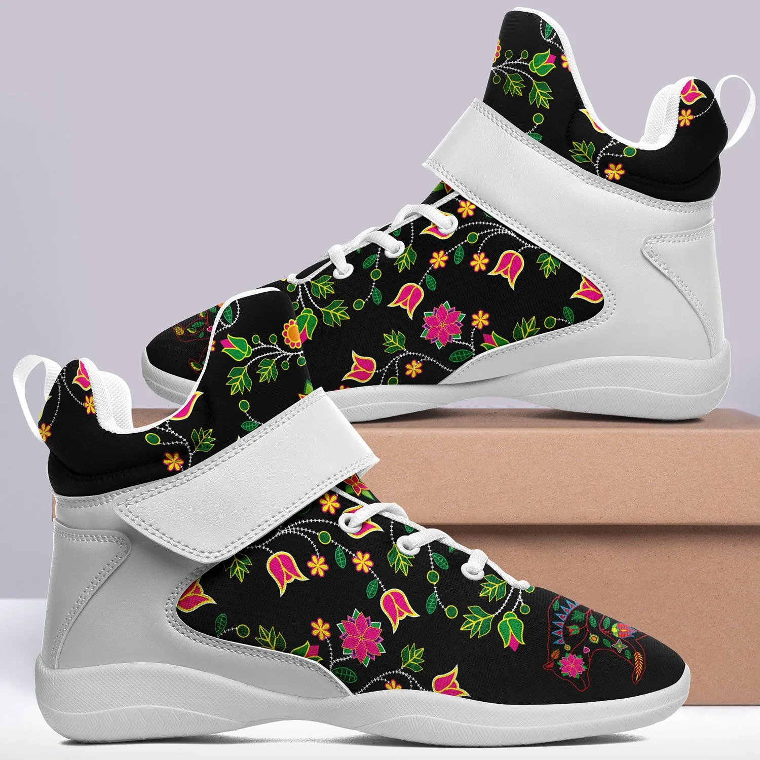 Floral Bear Ipottaa Basketball / Sport High Top Shoes