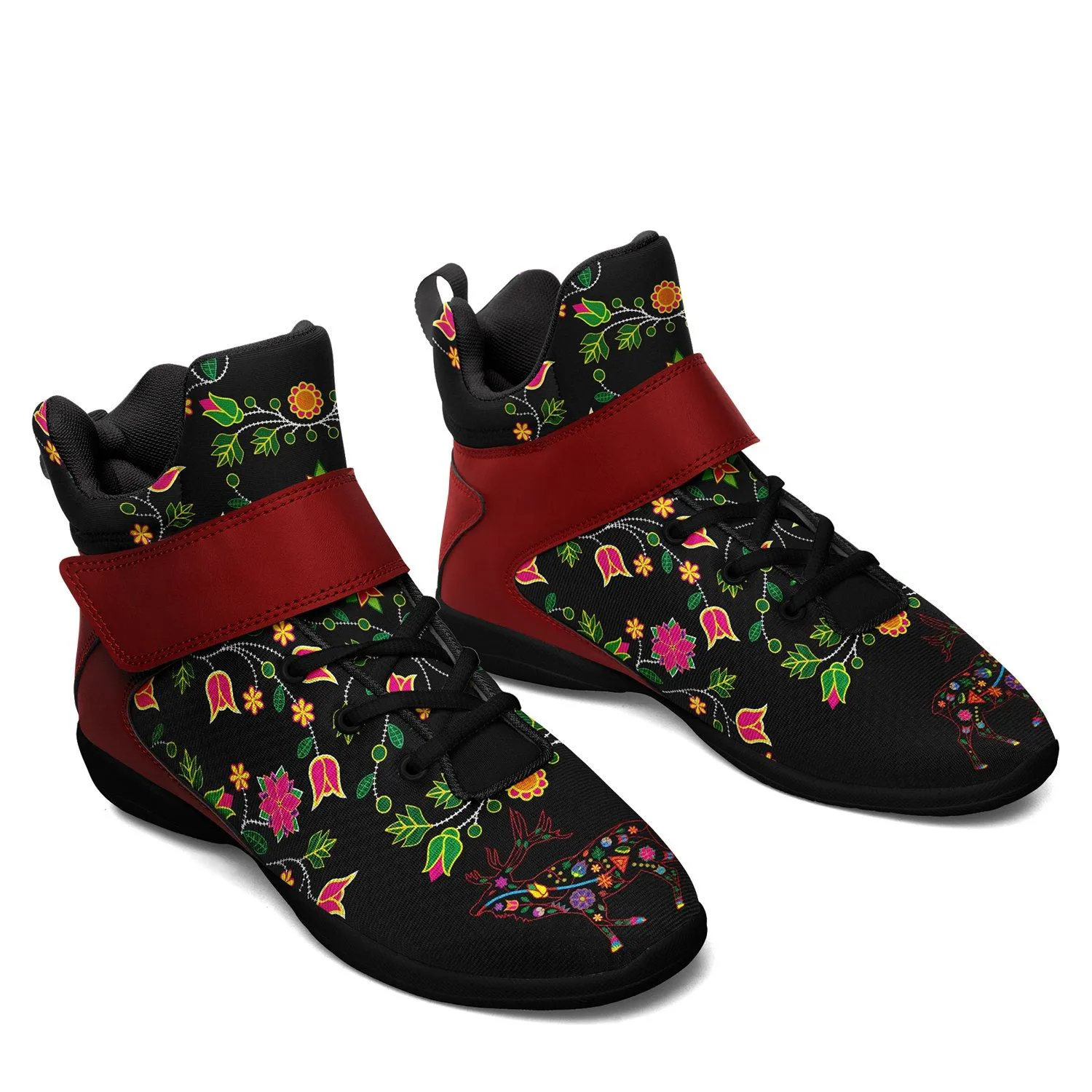 Floral Elk Kid's Ipottaa Basketball / Sport High Top Shoes