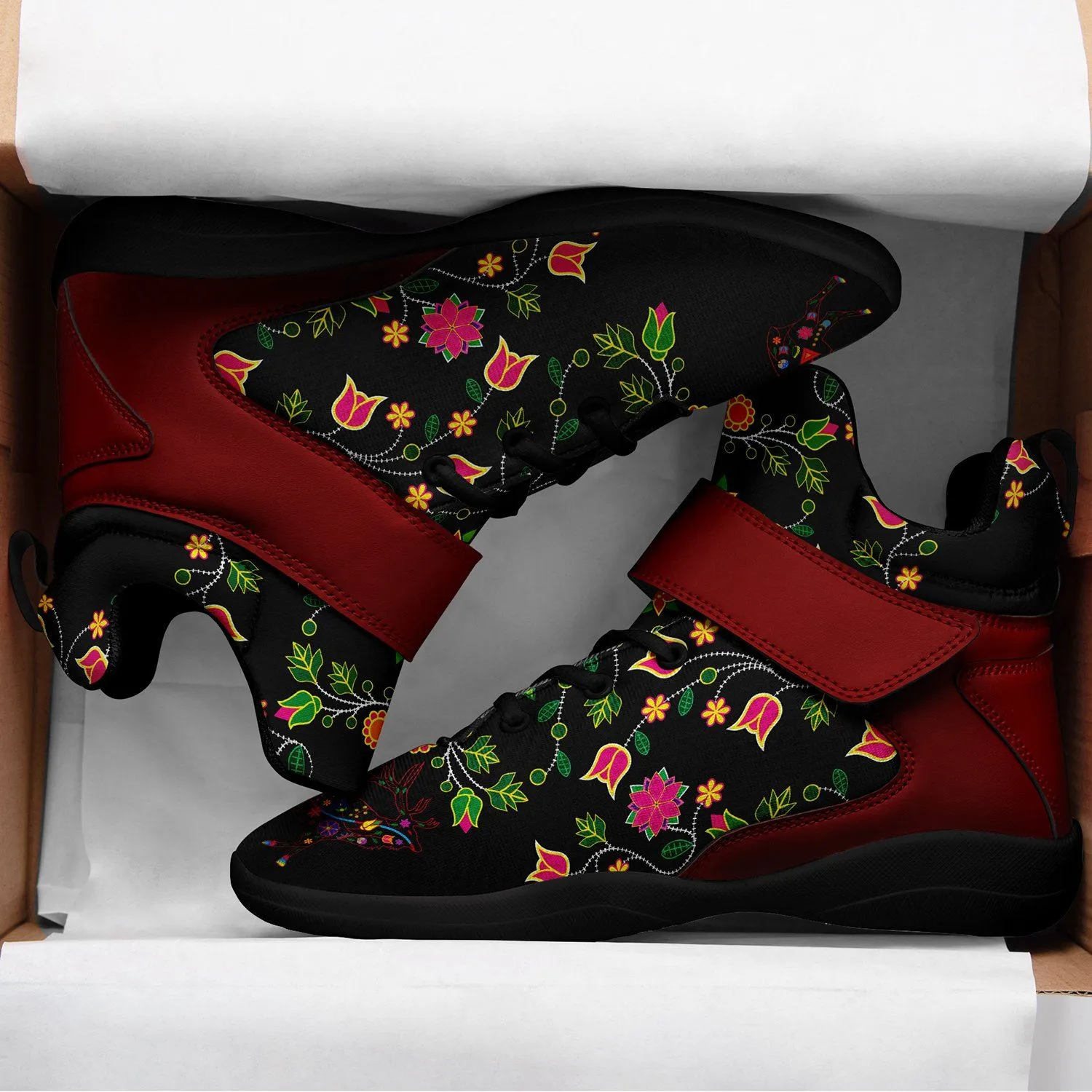 Floral Elk Kid's Ipottaa Basketball / Sport High Top Shoes