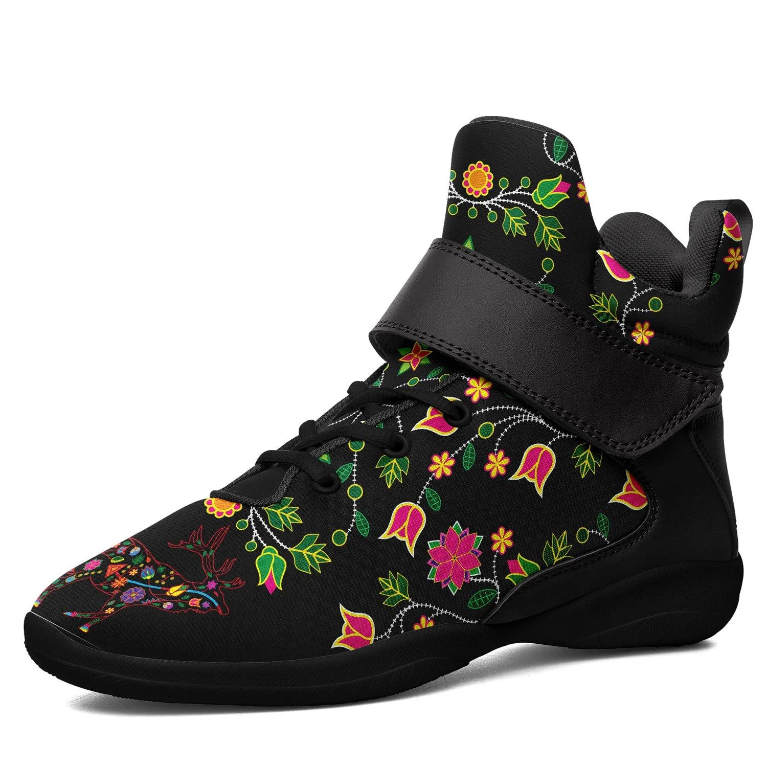 Floral Elk Kid's Ipottaa Basketball / Sport High Top Shoes