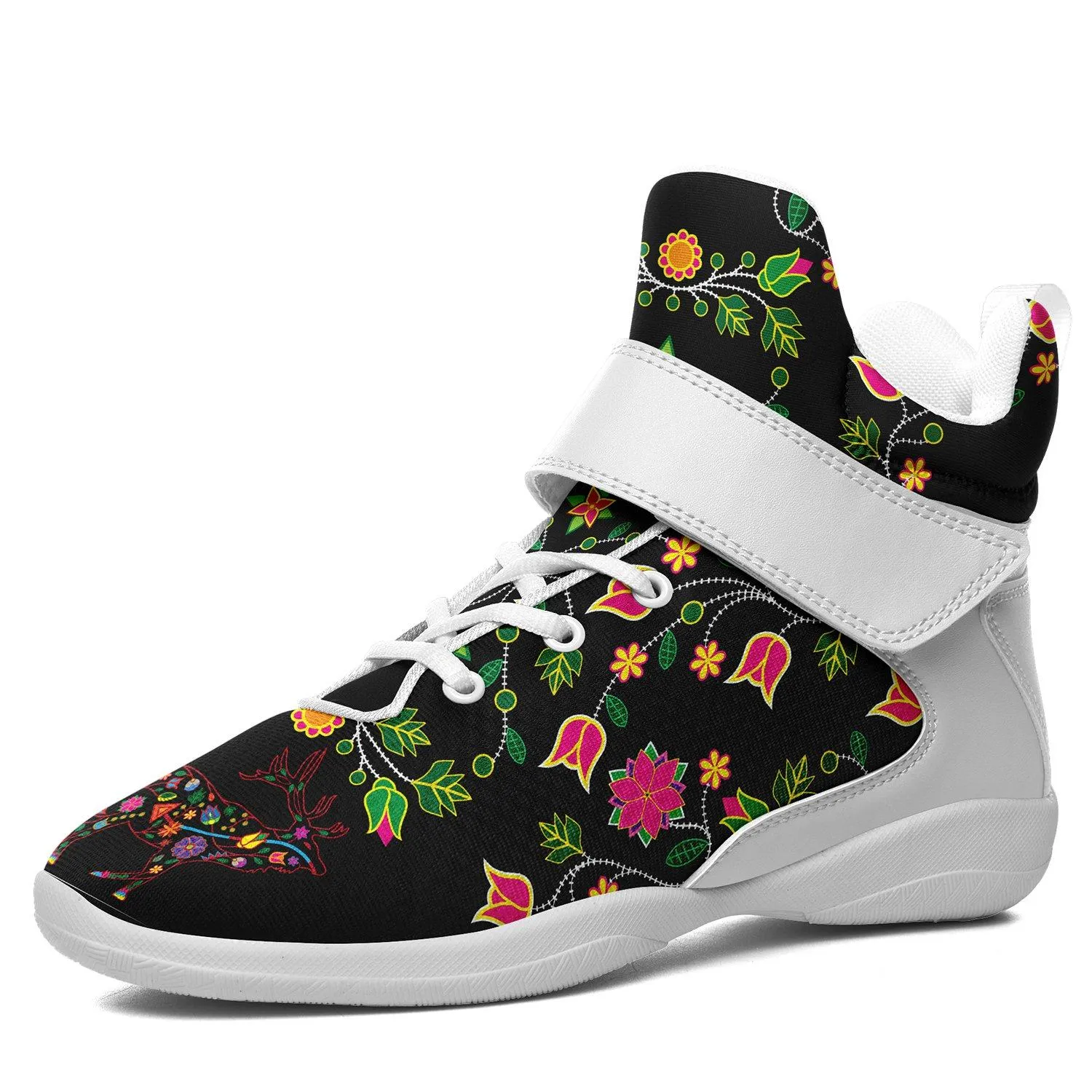 Floral Elk Kid's Ipottaa Basketball / Sport High Top Shoes