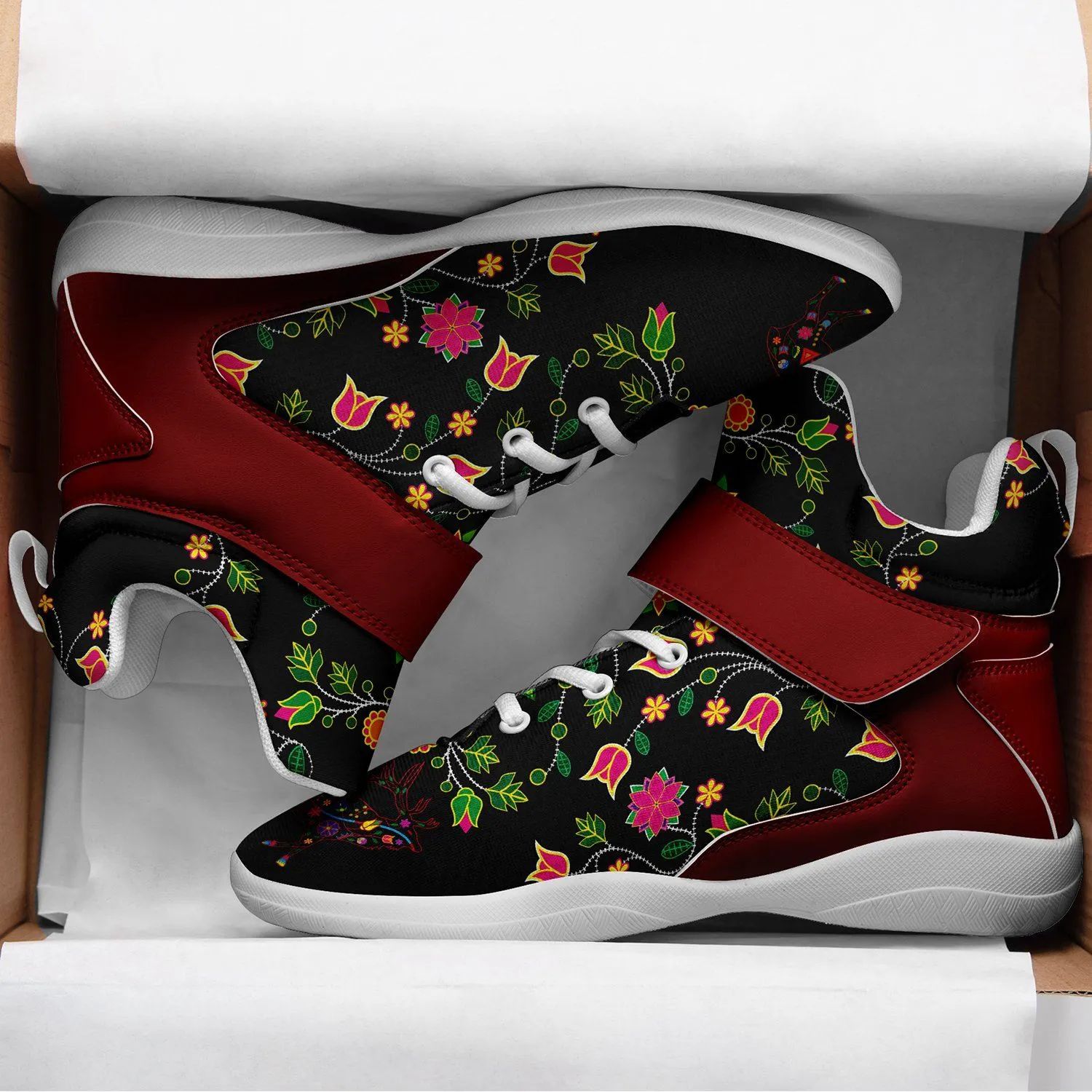 Floral Elk Kid's Ipottaa Basketball / Sport High Top Shoes