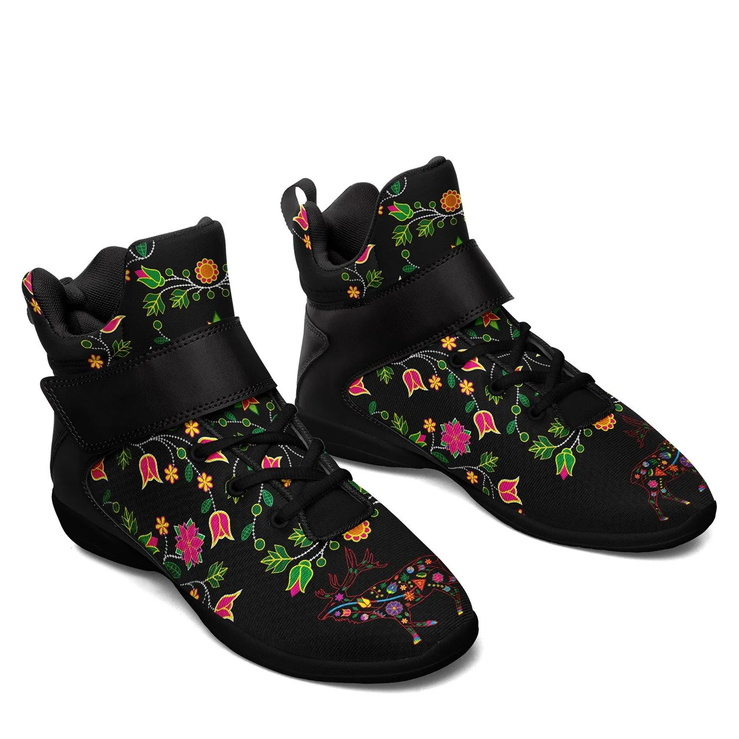 Floral Elk Kid's Ipottaa Basketball / Sport High Top Shoes