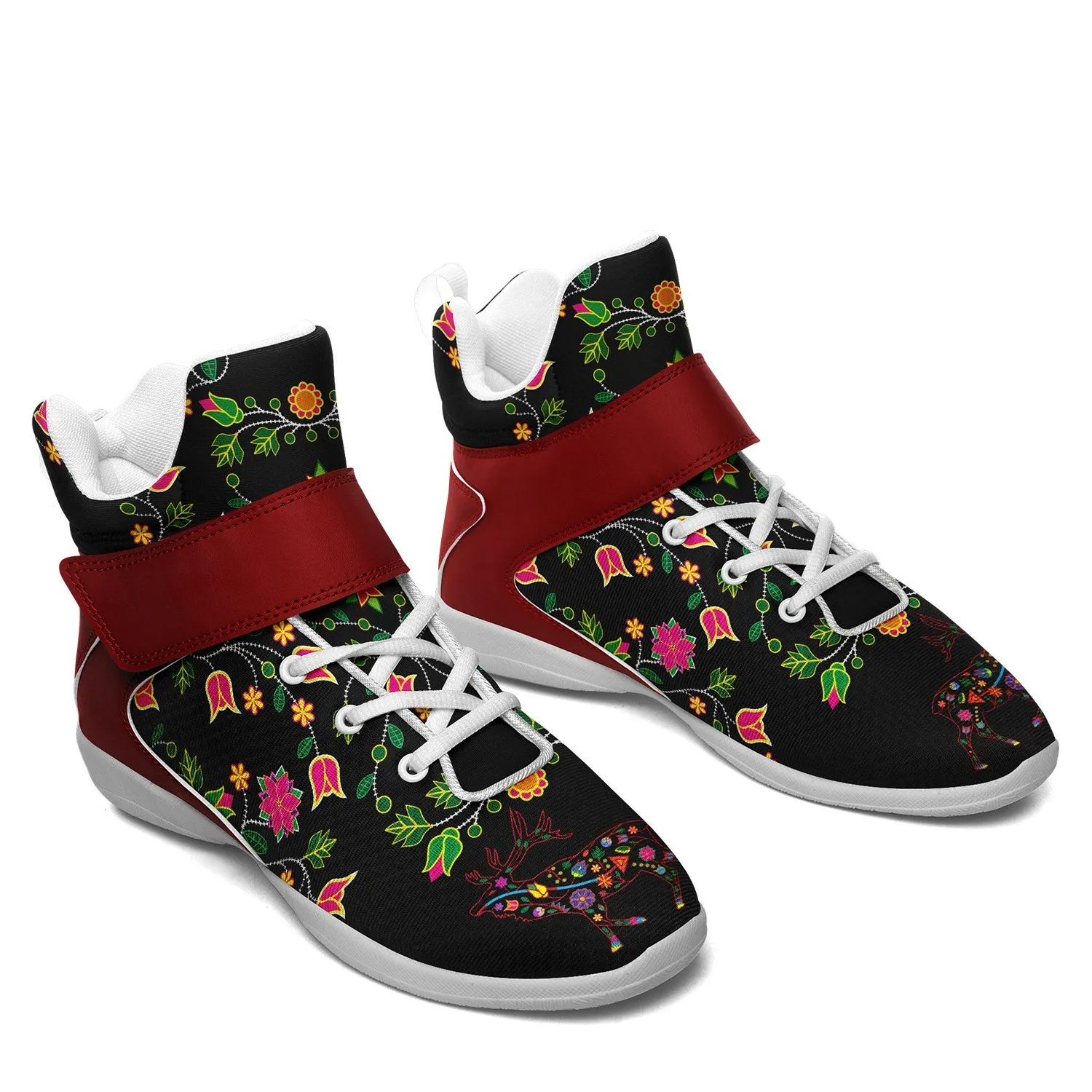 Floral Elk Kid's Ipottaa Basketball / Sport High Top Shoes