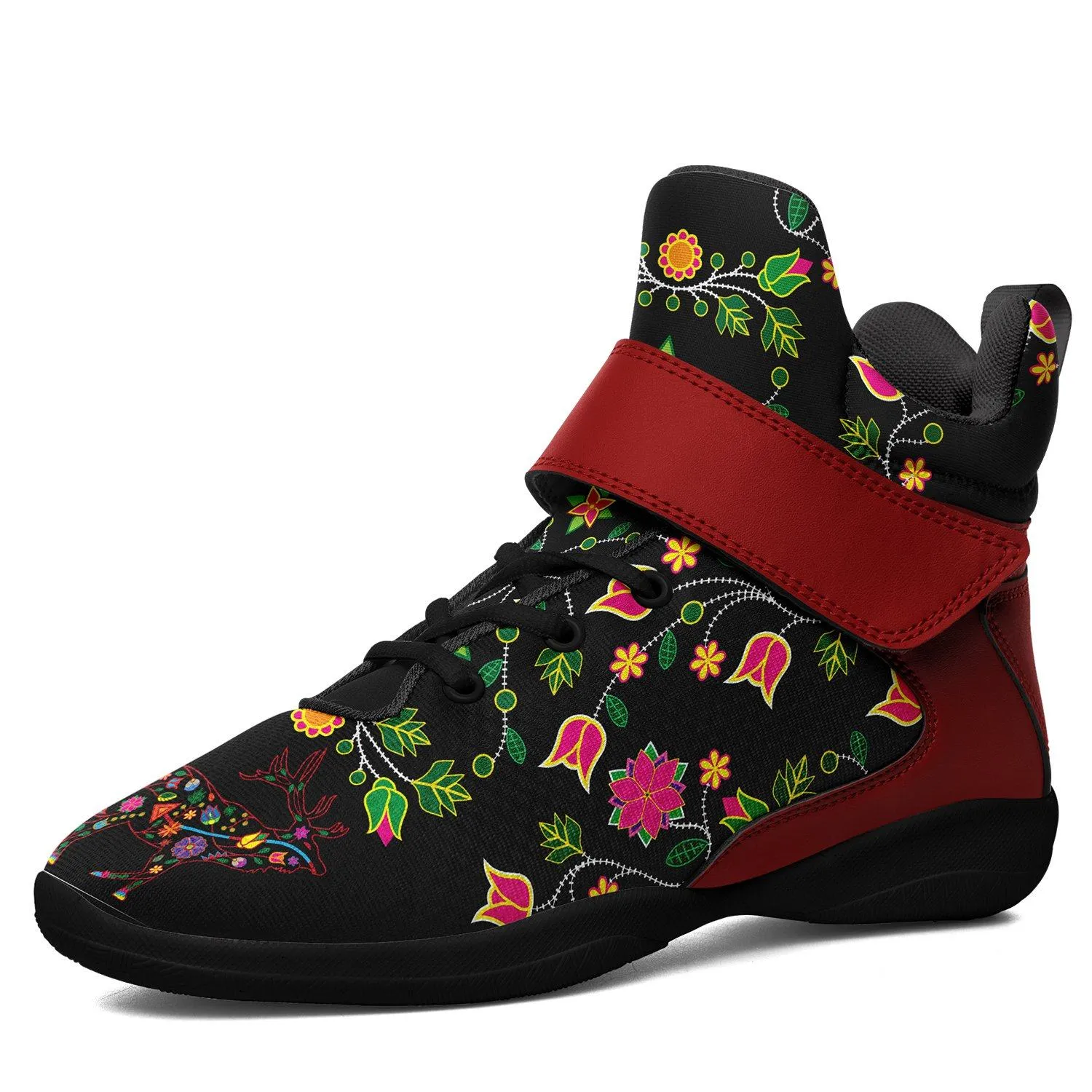 Floral Elk Kid's Ipottaa Basketball / Sport High Top Shoes