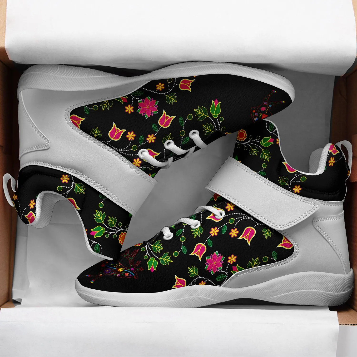 Floral Elk Kid's Ipottaa Basketball / Sport High Top Shoes