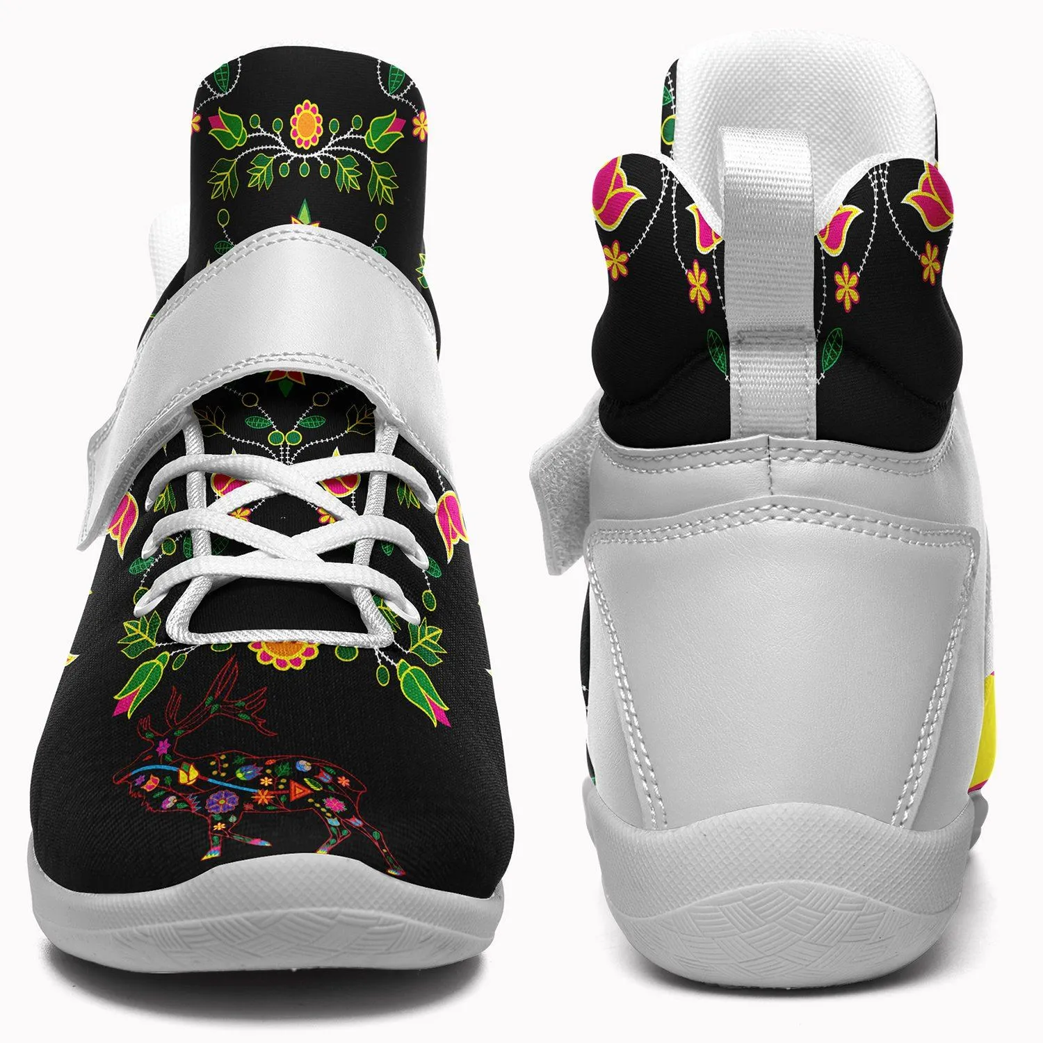 Floral Elk Kid's Ipottaa Basketball / Sport High Top Shoes