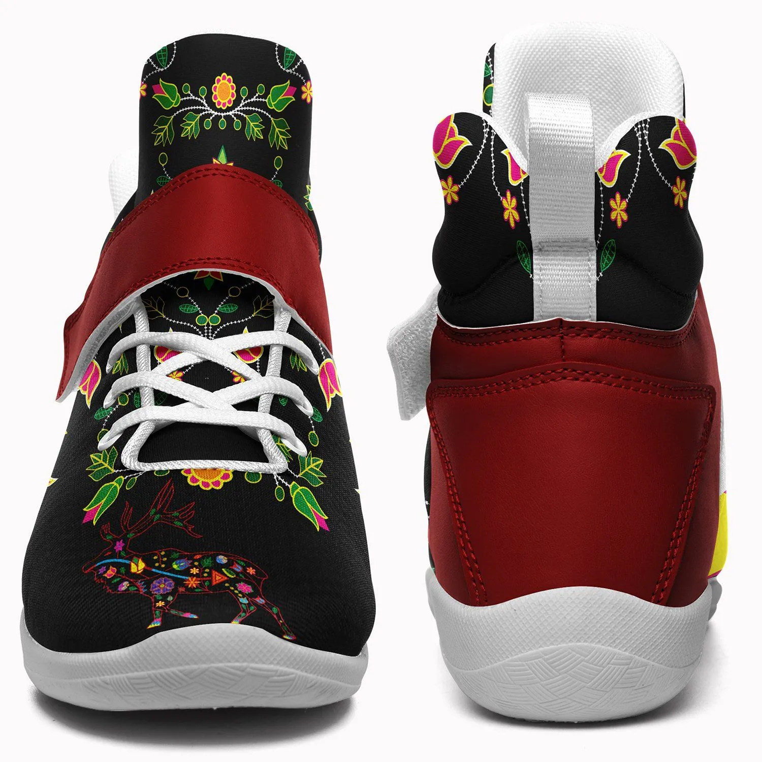 Floral Elk Kid's Ipottaa Basketball / Sport High Top Shoes