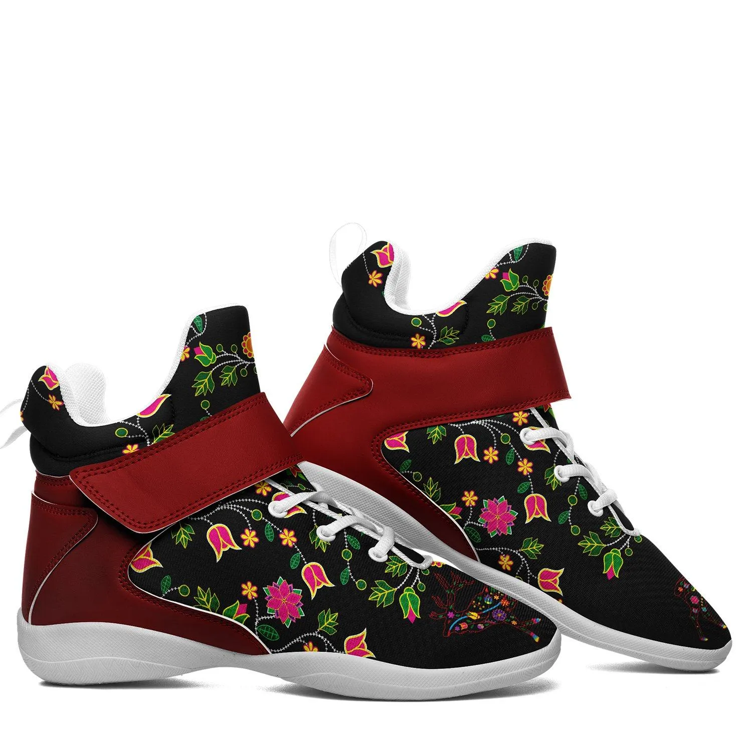 Floral Elk Kid's Ipottaa Basketball / Sport High Top Shoes