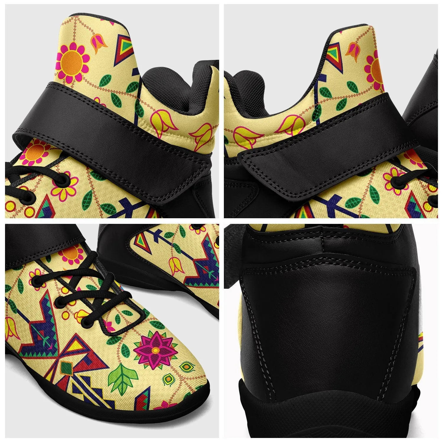 Geometric Floral Spring Vanilla Ipottaa Basketball / Sport High Top Shoes