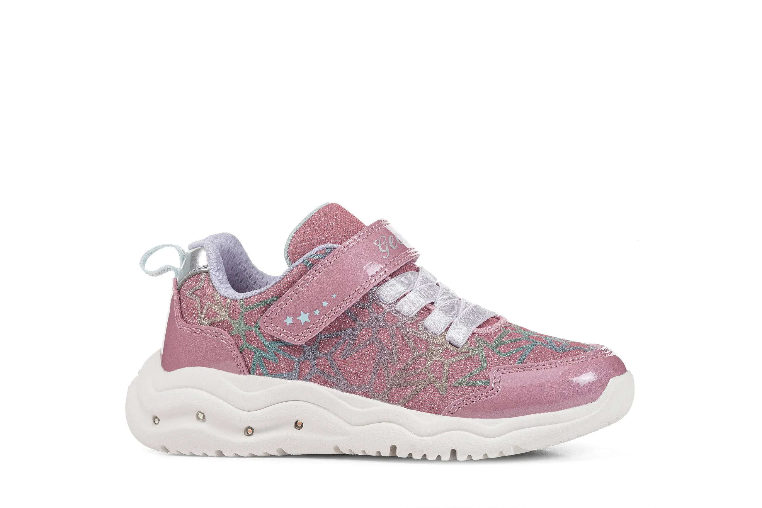 Geox Phyper Girls Fuchsia-Multi Light Up Trainer