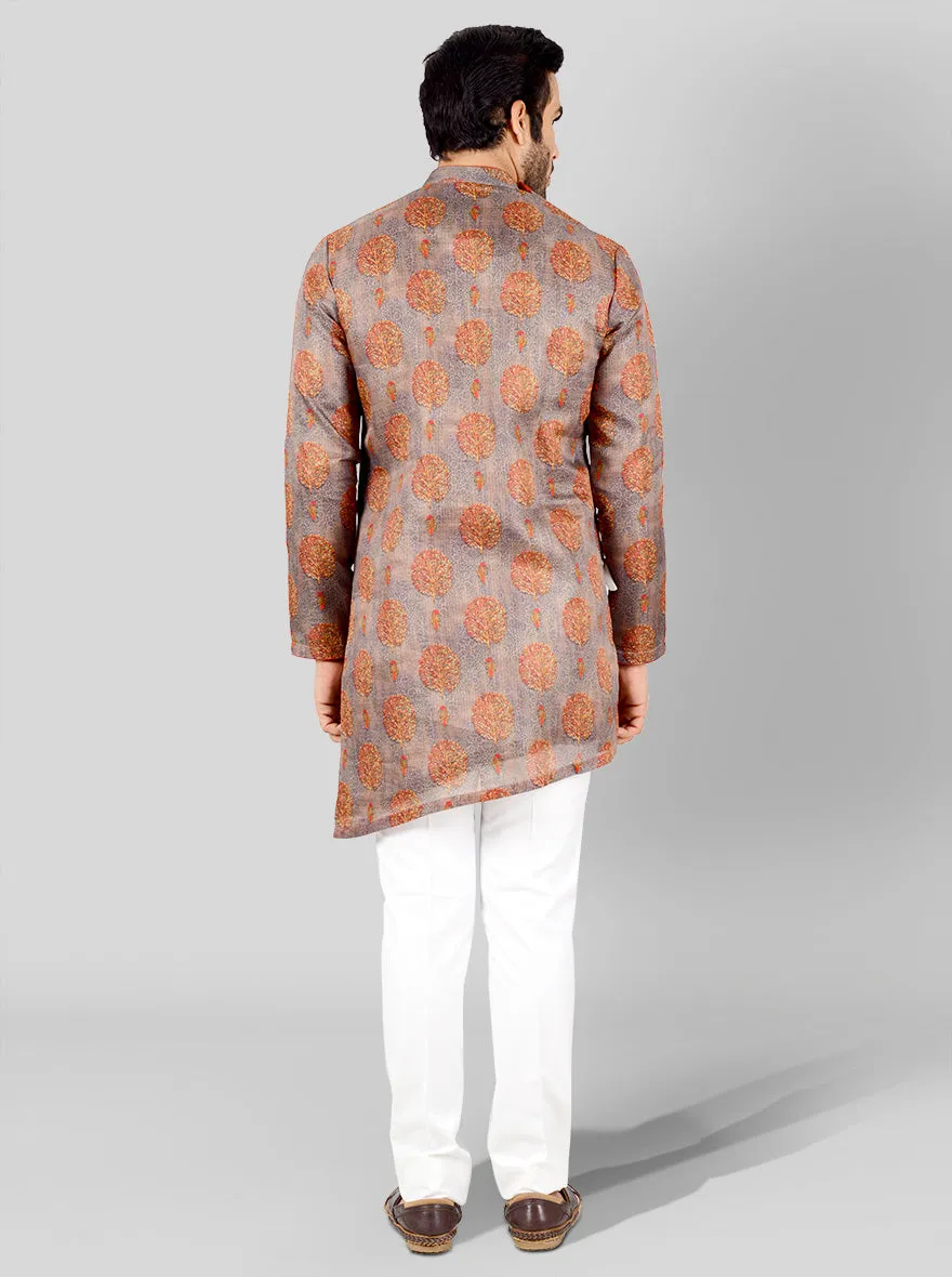 Grey Printed Kurta | Azania