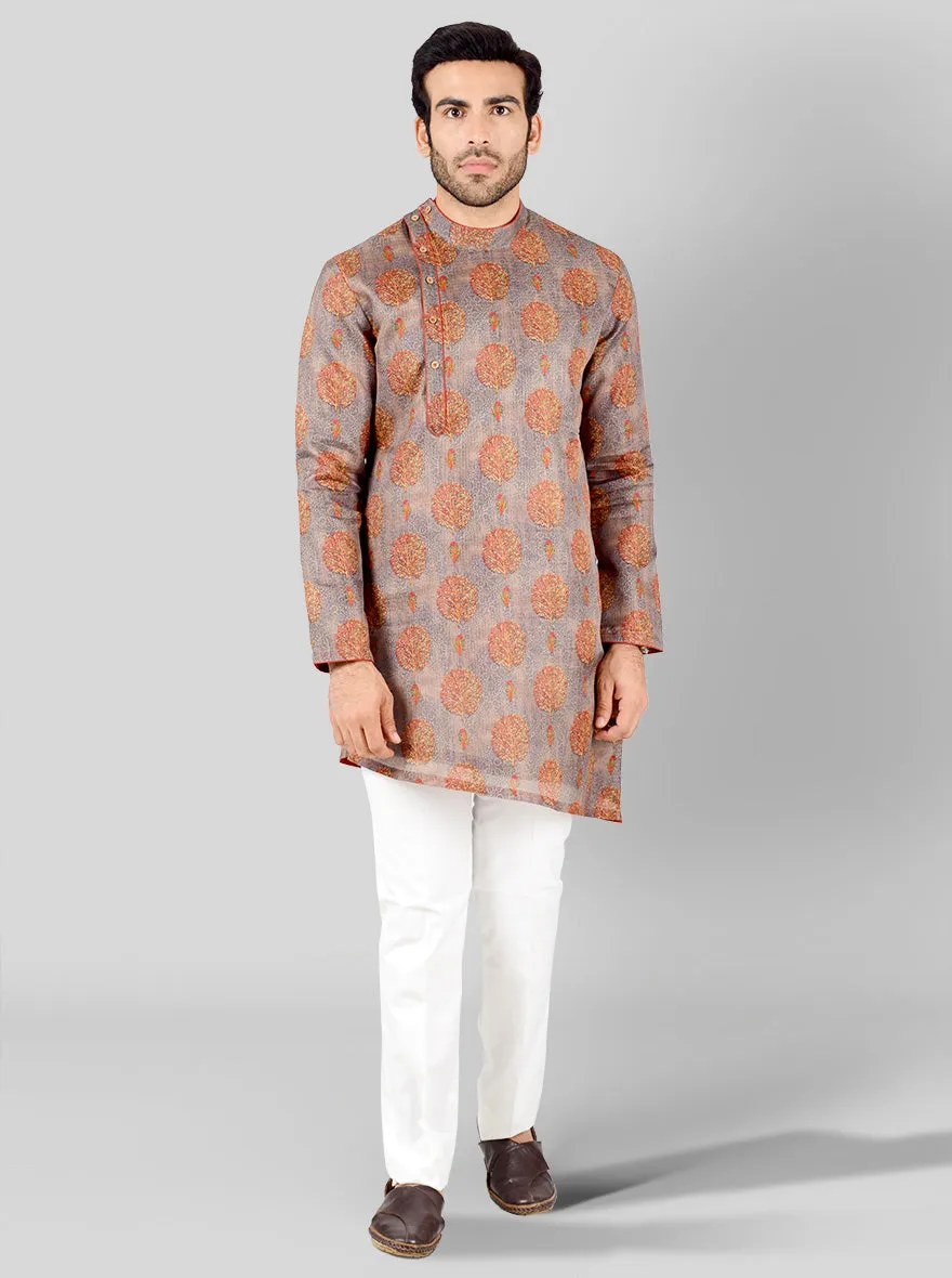 Grey Printed Kurta | Azania