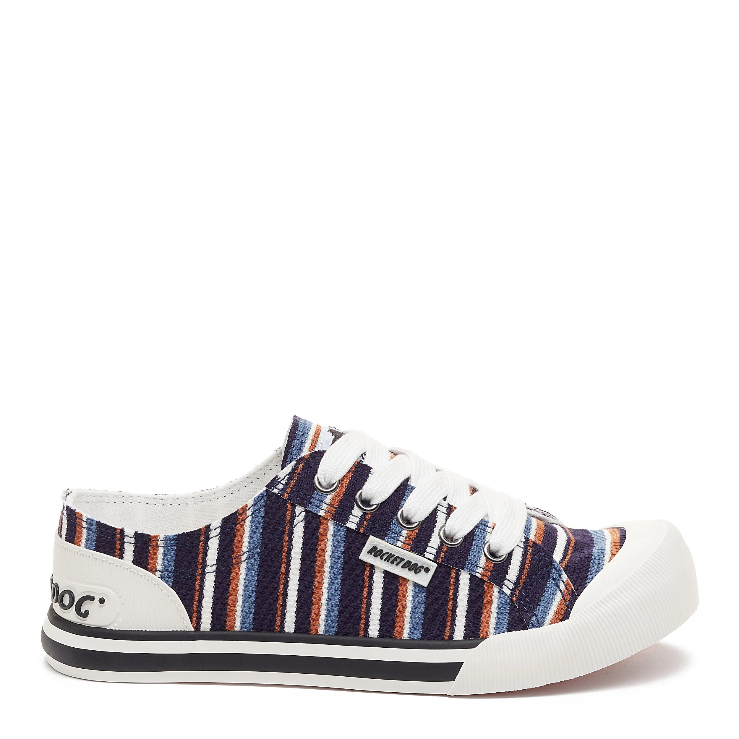 Jazzin Black Chardon Stripe Trainers