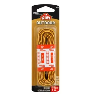 KIWI - Outdoor Round Gold and Brown Boot Laces 72" Long - 1 Pair