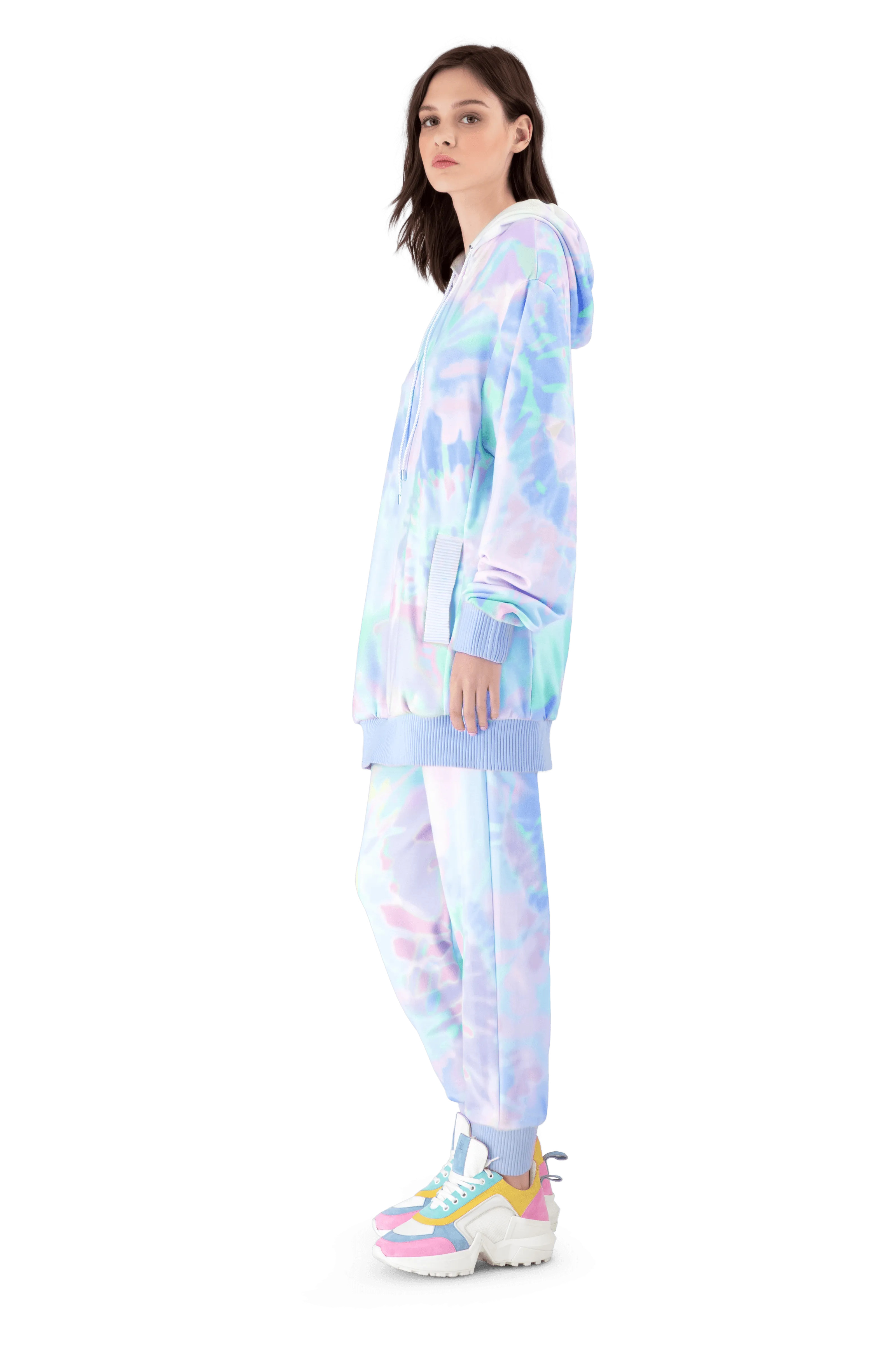 Lavender Tie-Dye Jersey Tracksuit Trousers