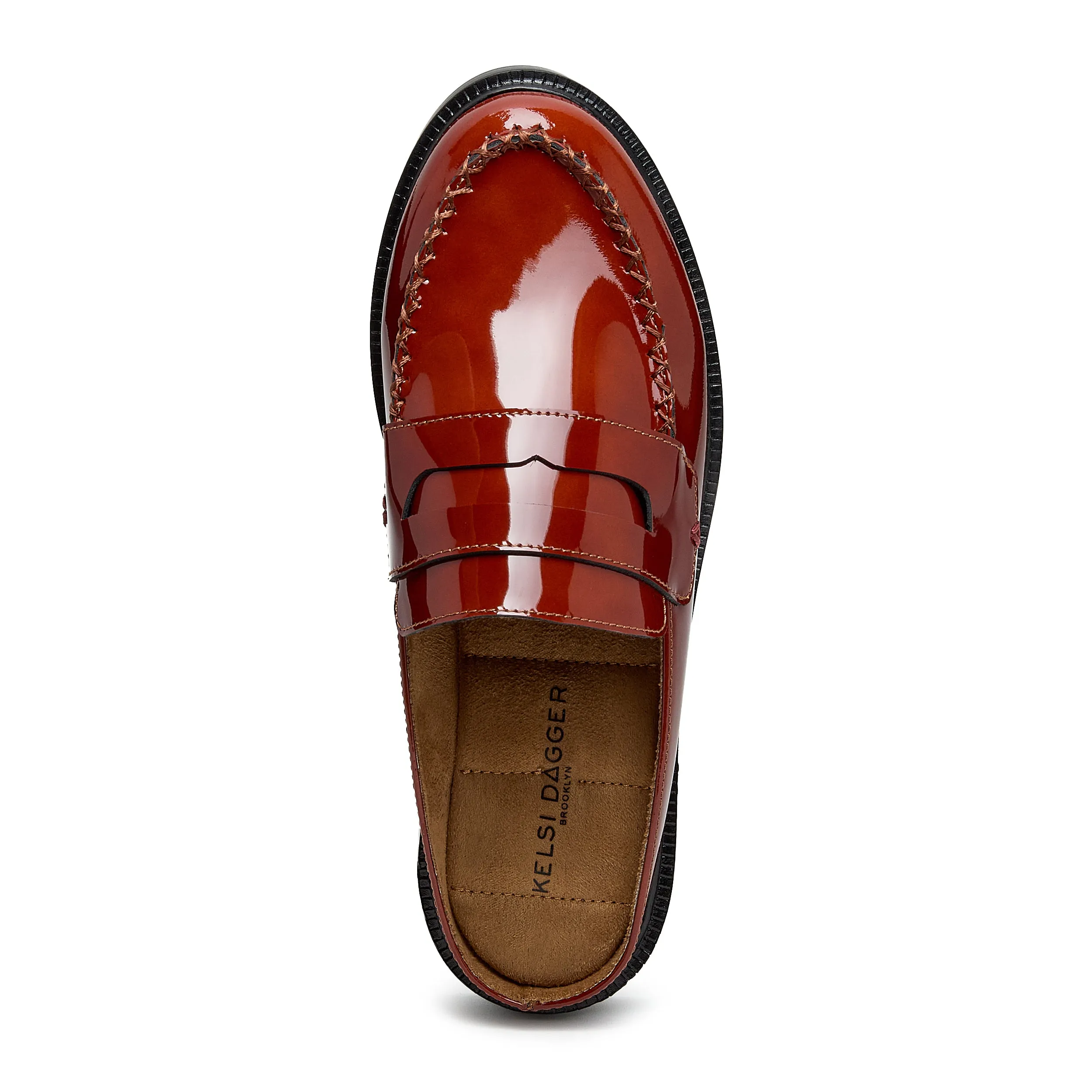 Lock Scarlet Patent Leather Loafer Mules