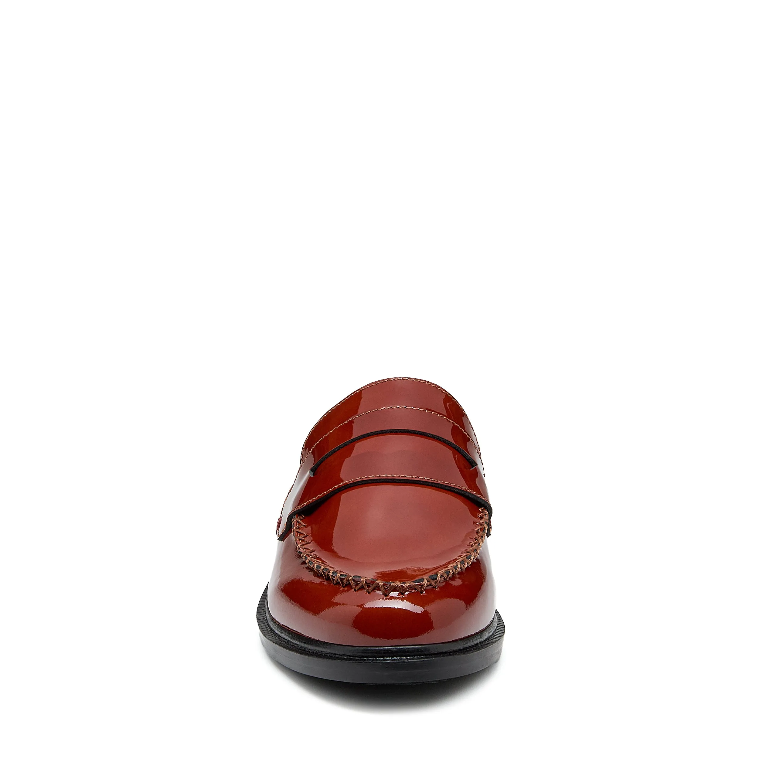 Lock Scarlet Patent Leather Loafer Mules