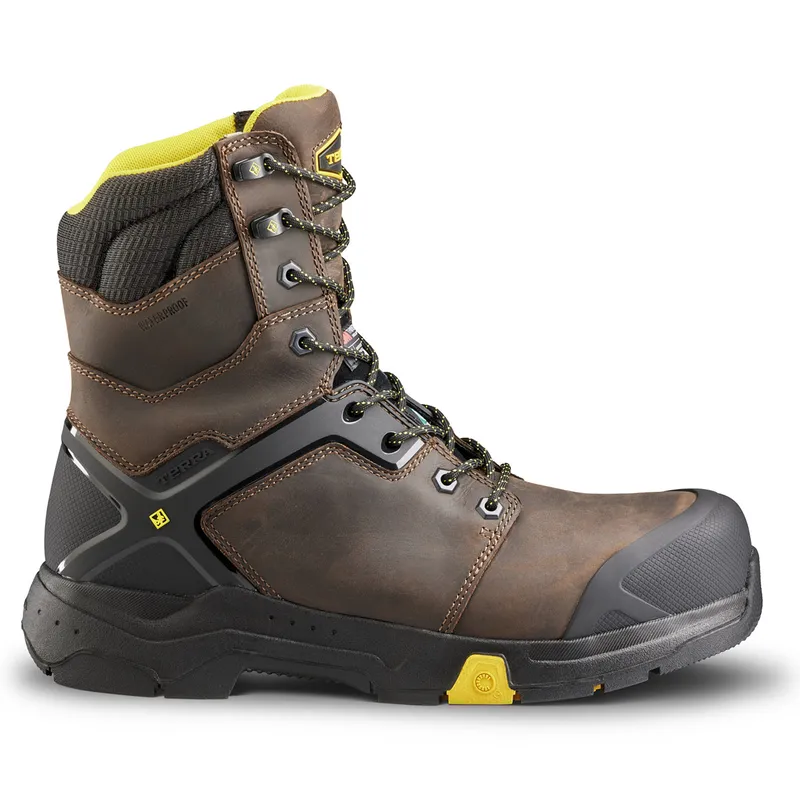 Men's Terra Brown Carbine 8" Waterproof Work Boot 4TCRBN