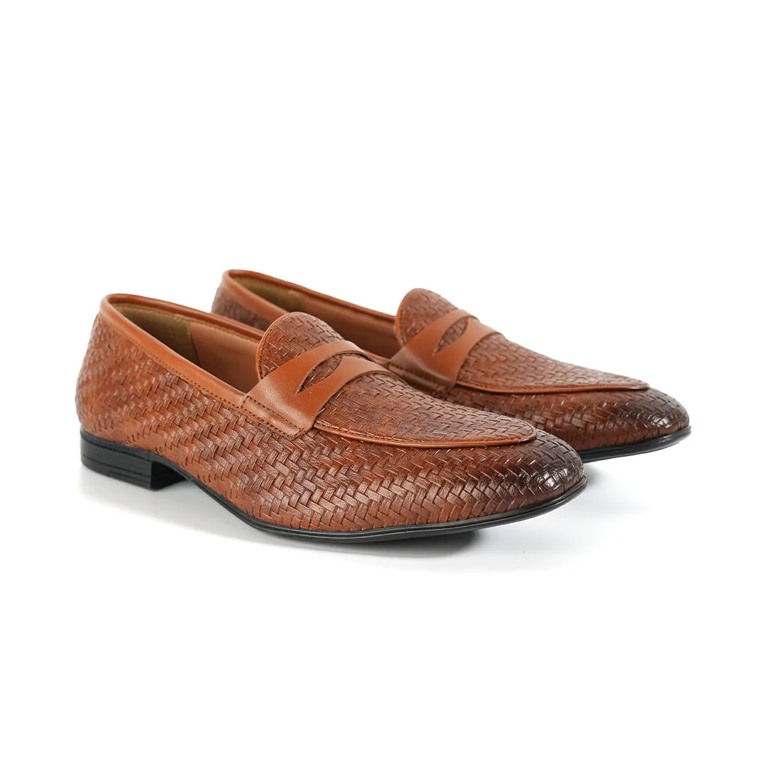 Monkstory Braided Flexi Business Slip-Ons - Tan