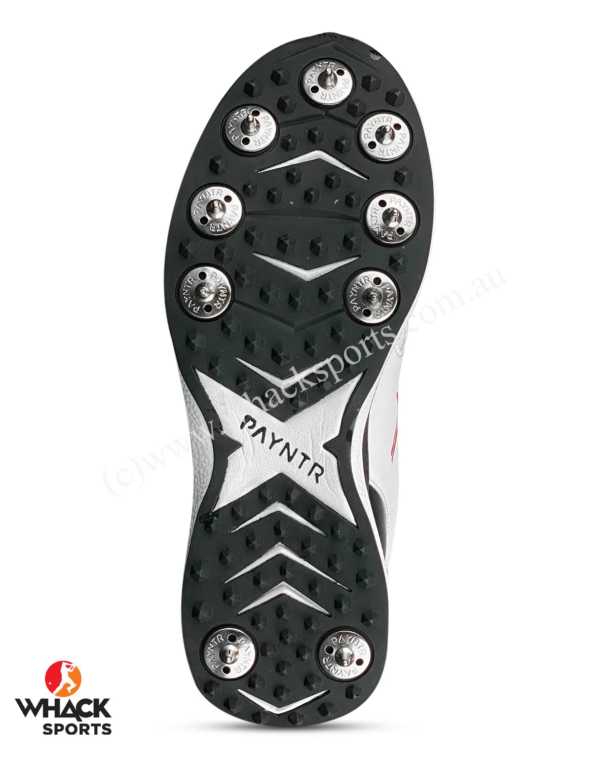 Payntr V Cricket Shoes - Steel Spikes - White/Black