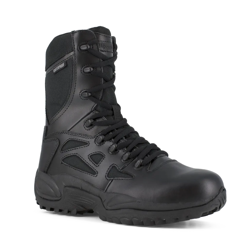 Reebok RB8877 Men's Rapid Response Waterproof Tactical Boots - Side Zip - Black