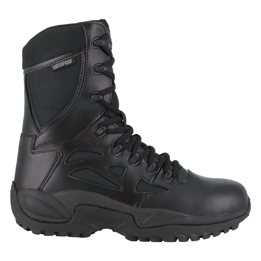 Reebok RB8877 Men's Rapid Response Waterproof Tactical Boots - Side Zip - Black