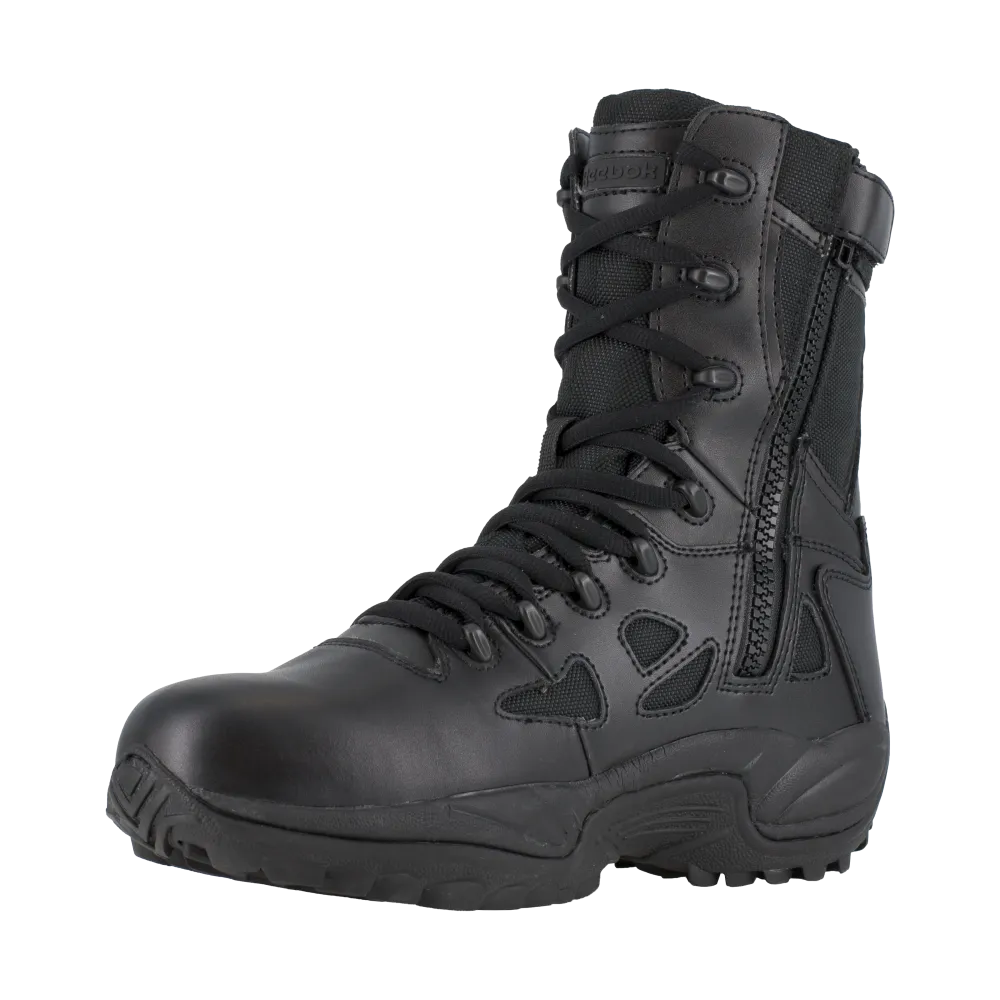 Reebok RB8877 Men's Rapid Response Waterproof Tactical Boots - Side Zip - Black