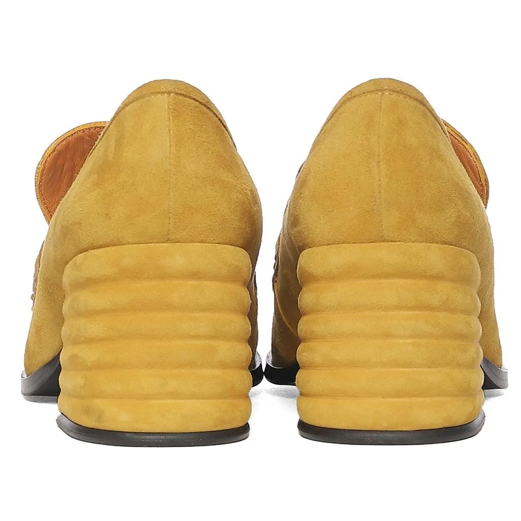 Saint Amelia Mustard Suede Leather Handcrafted Shoes