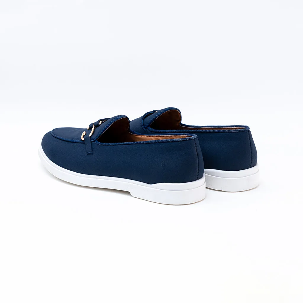 SUEDE LOAFERS WITH HOOK - BLUE