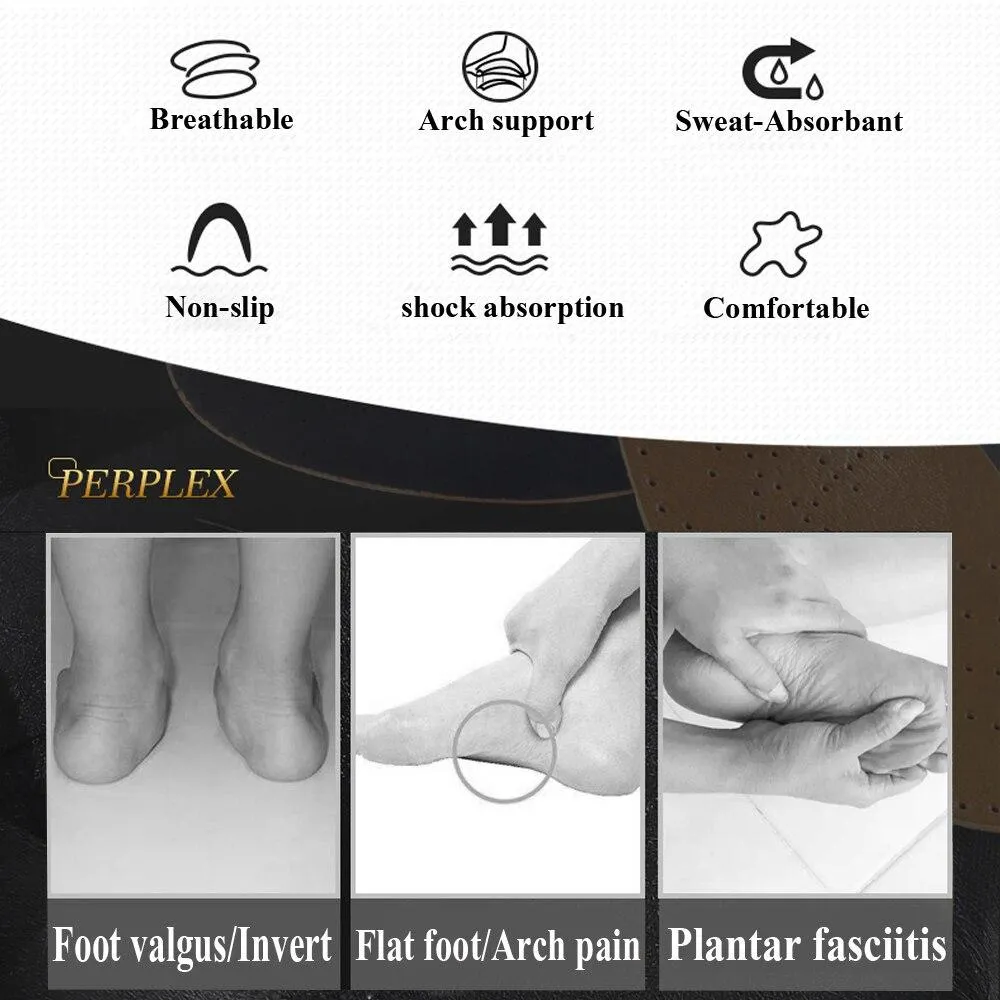 Unisex Leather Orthopaedic Orthotic Insole for Flat Feet Arch Support Shoes