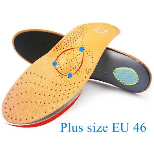 Unisex Leather Orthopaedic Orthotic Insole for Flat Feet Arch Support Shoes