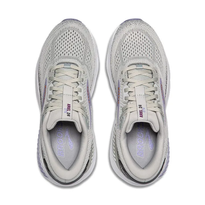 WOMEN'S BROOKS ARIEL GTS 24 WIDE 1204141D080 COLOR: MERCURY/EBONY/SWEET LAVENDER