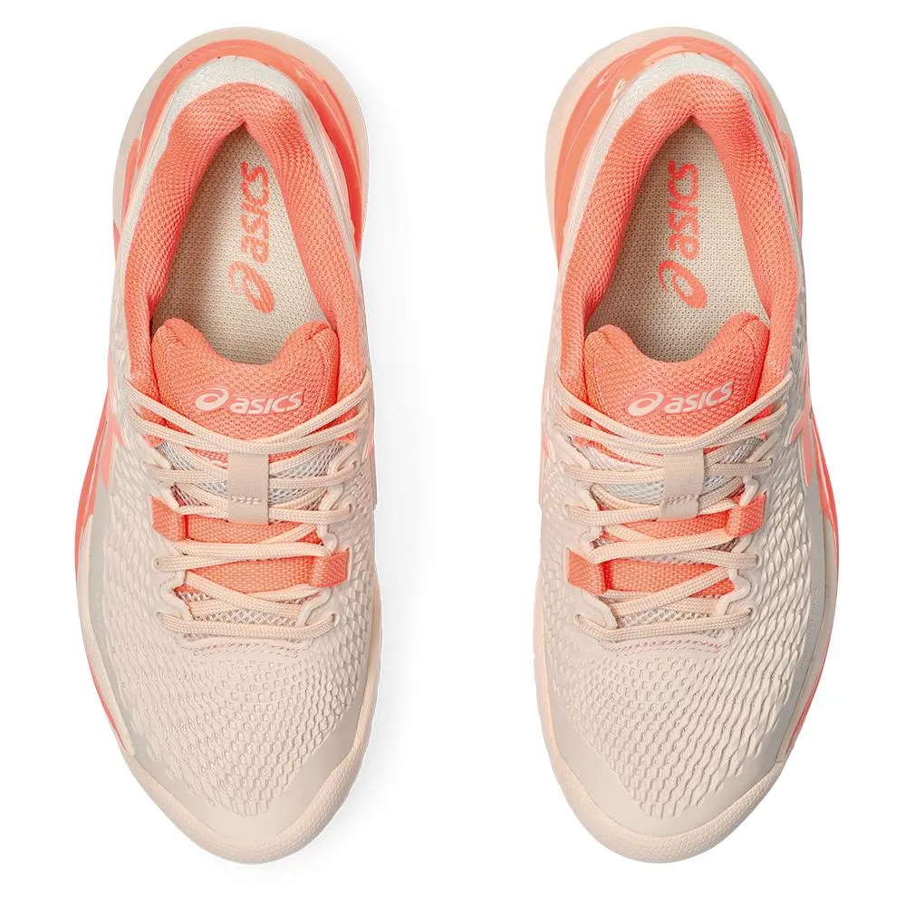 Women's Gel-Resolution 9 Tennis Shoes Pearl Pink and Sun Coral